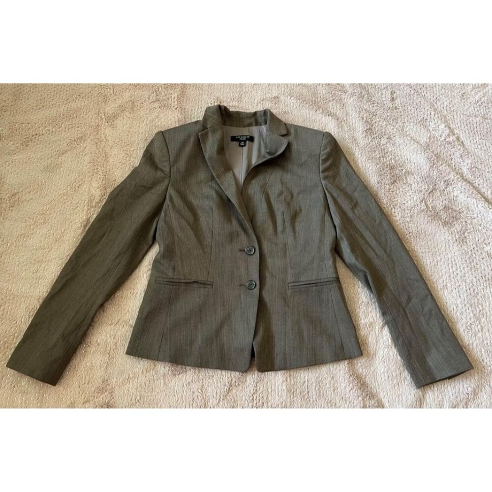Ann Taylor Women’s Taupe Pinstripe Tailored Blazer